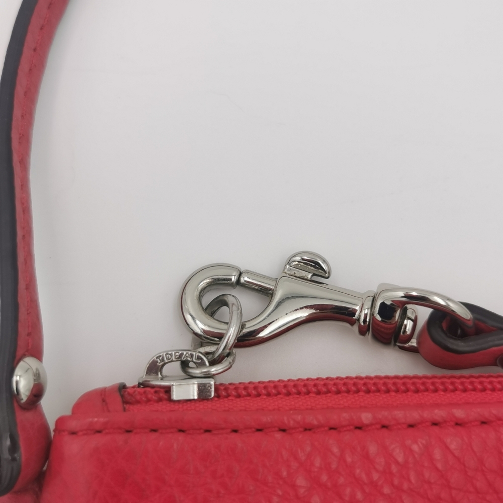 COACH Park Small Pebbled Leather Wristlet Bright Vermillion / Red - F49475 - Picture 2 of 9
